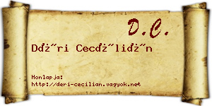 Déri Cecílián névjegykártya